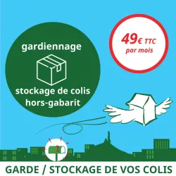 Service annexe à votre boîte postale : Gardiennage et stockage de vos colis volumineux, hors-délai, hors-gabarit.